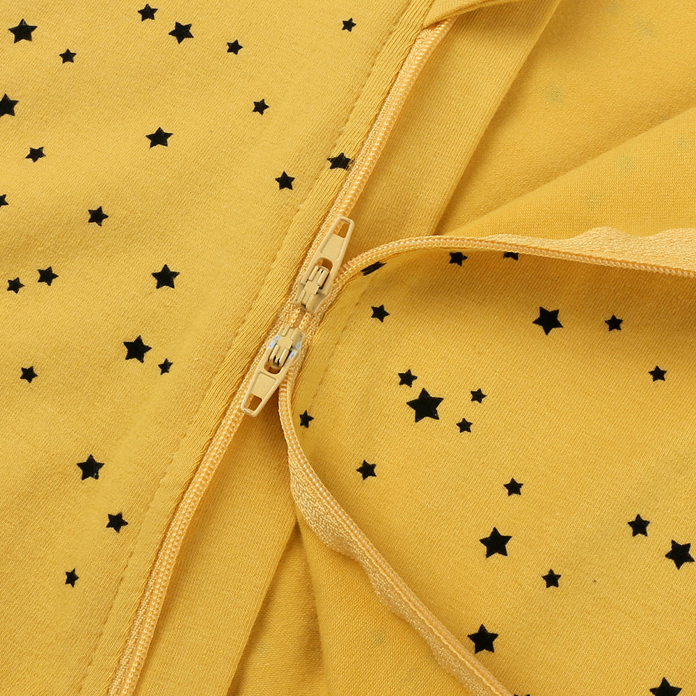 Black Star Print Sleep Suit-Yellow
