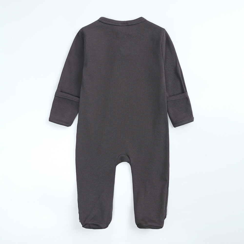 Charcoal Ribbed Sleepsuit