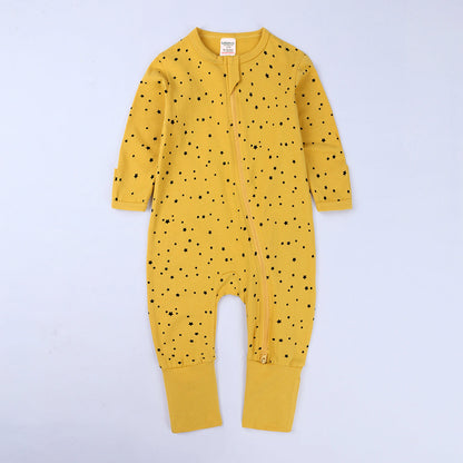 Black Star Print Sleep Suit-Yellow
