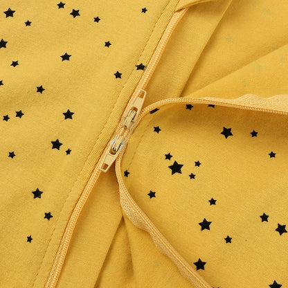 Black Star Print Sleep Suit-Yellow