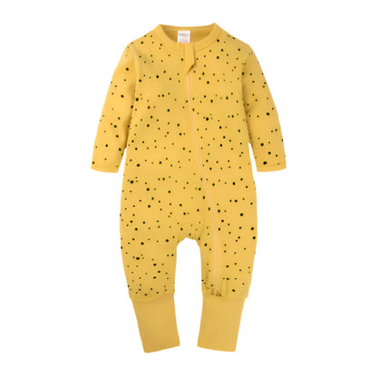 Black Star Print Sleep Suit-Yellow