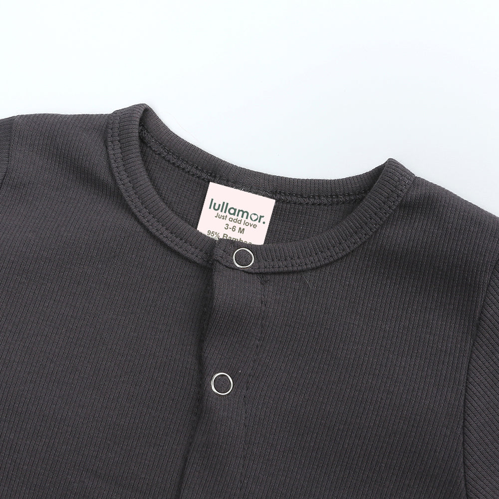 Charcoal Ribbed Sleepsuit