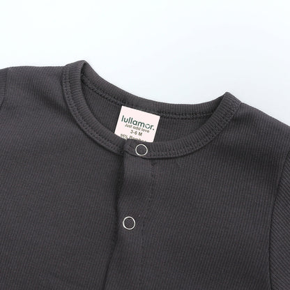 Charcoal Ribbed Sleepsuit