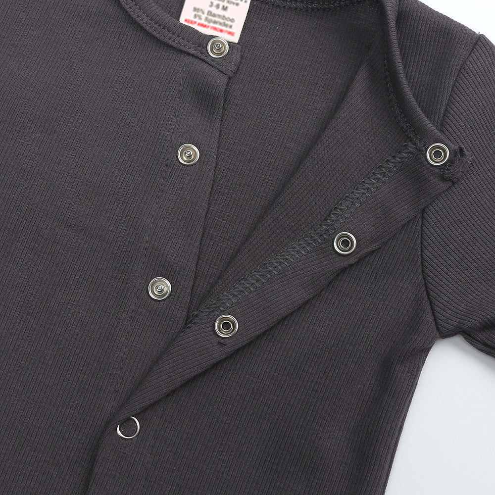 Charcoal Ribbed Sleepsuit