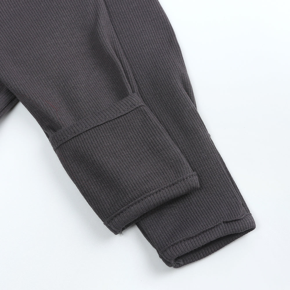 Charcoal Ribbed Sleepsuit