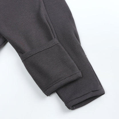 Charcoal Ribbed Sleepsuit