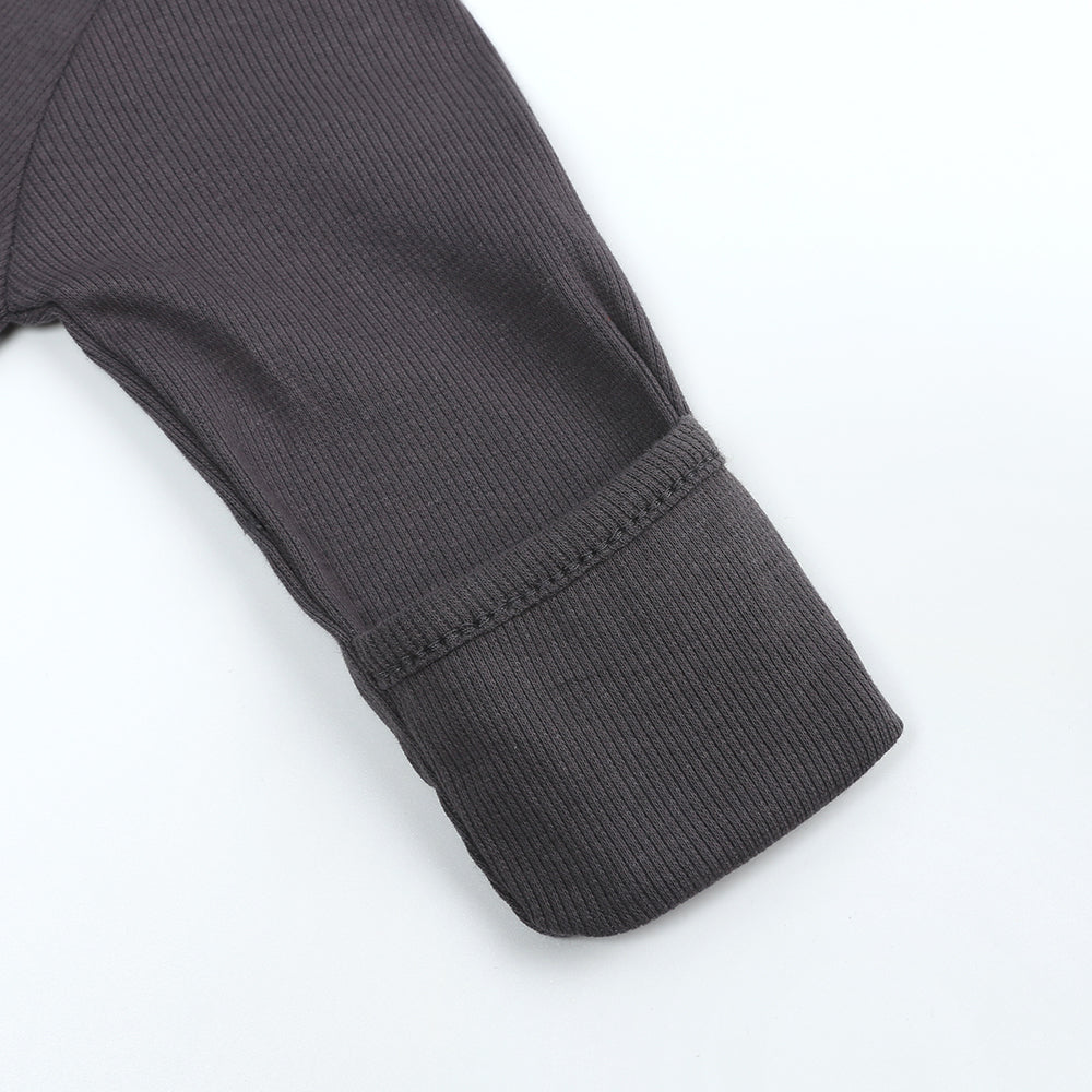 Charcoal Ribbed Sleepsuit