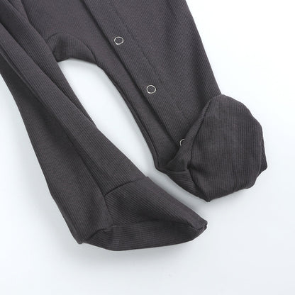 Charcoal Ribbed Sleepsuit