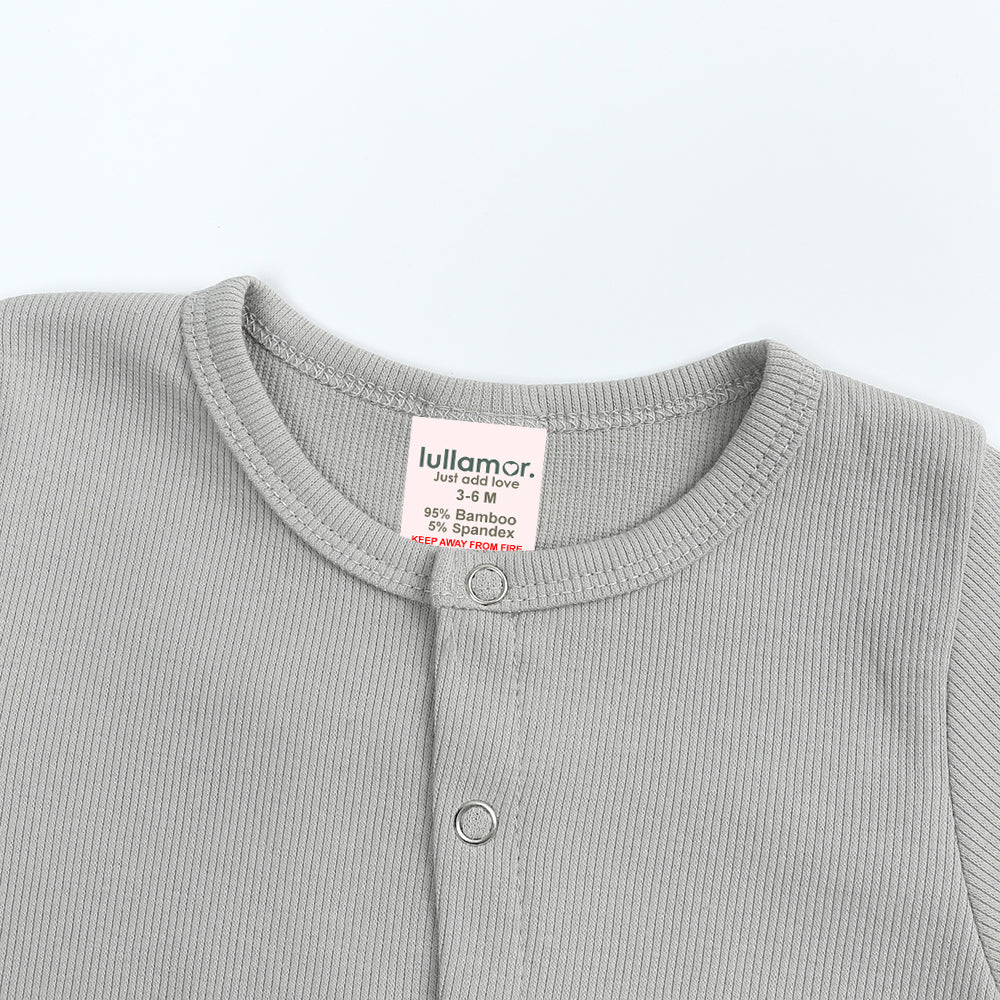 Koala Gray Ribbed Sleepsuit