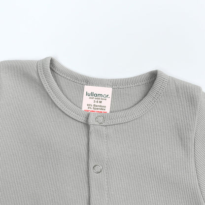 Koala Gray Ribbed Sleepsuit