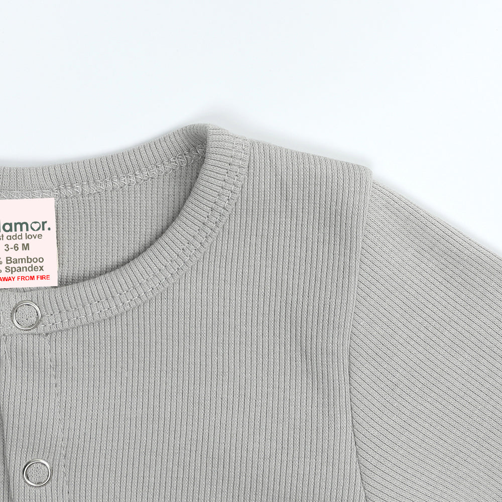 Koala Gray Ribbed Sleepsuit