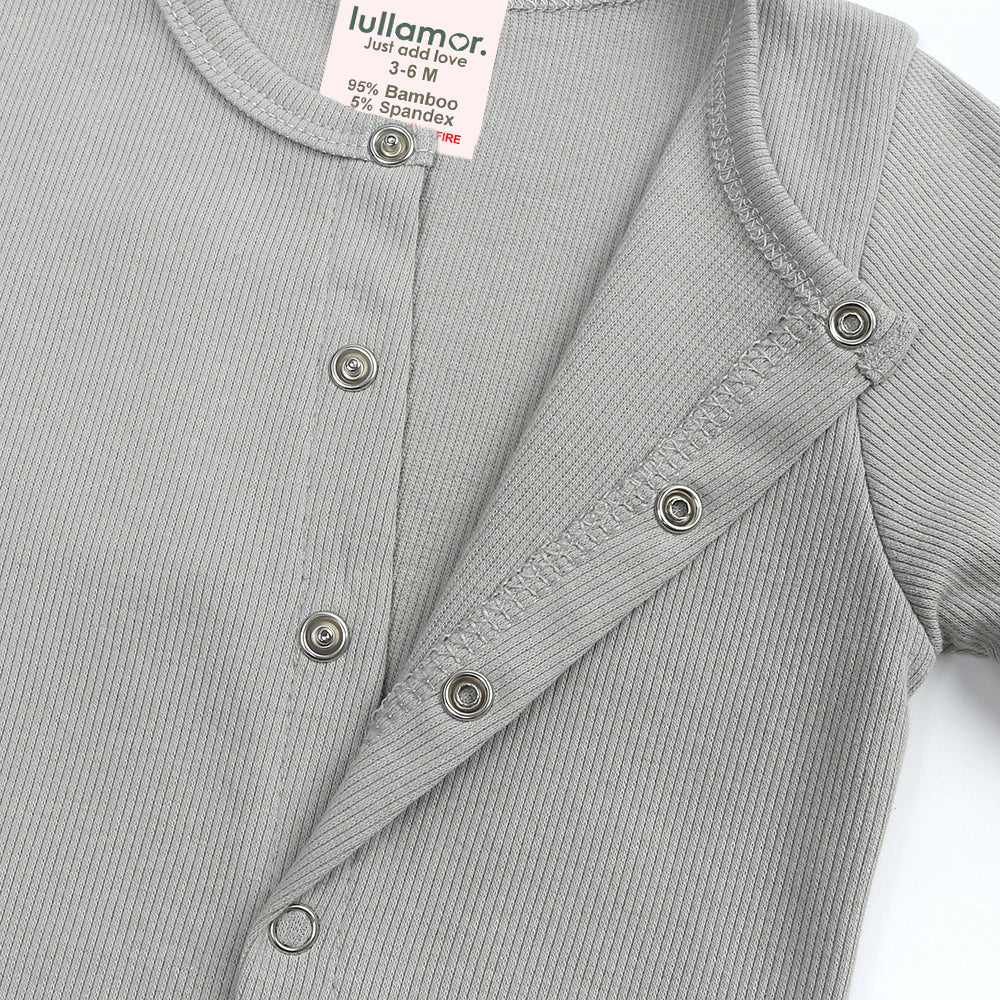 Koala Gray Ribbed Sleepsuit