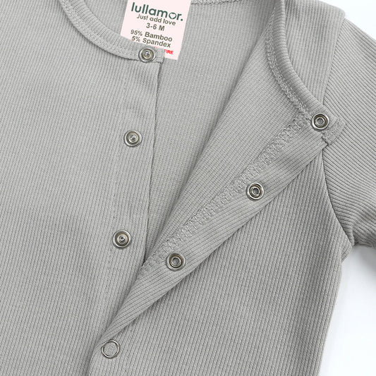 Koala Gray Ribbed Sleepsuit