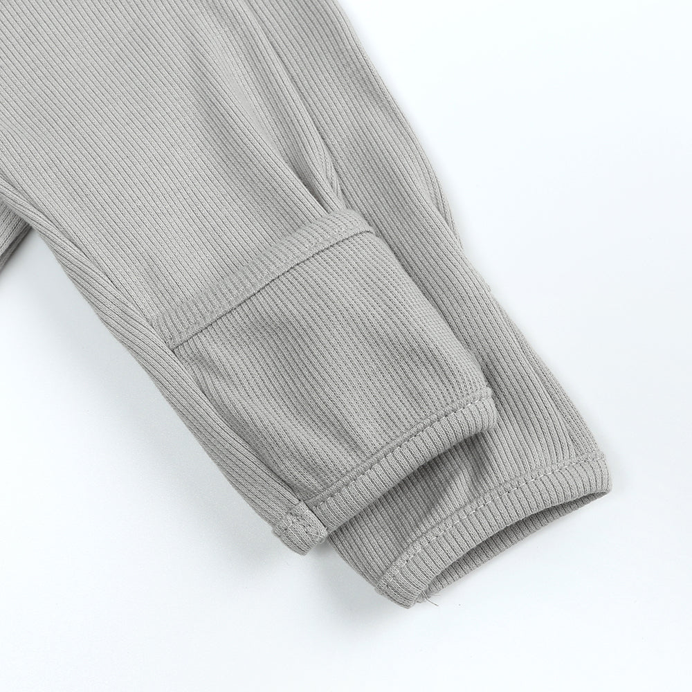 Koala Gray Ribbed Sleepsuit