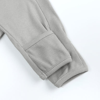 Koala Gray Ribbed Sleepsuit