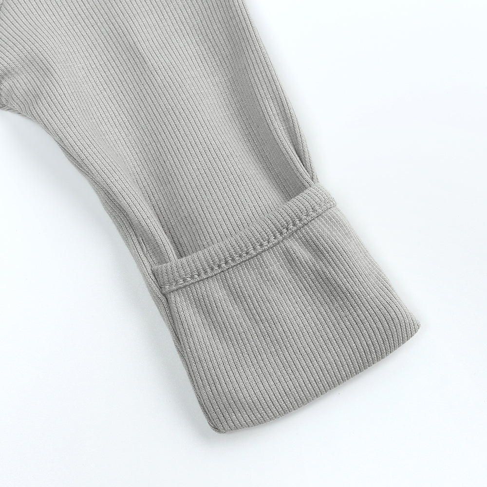 Koala Gray Ribbed Sleepsuit