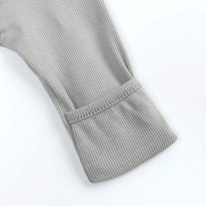 Koala Gray Ribbed Sleepsuit