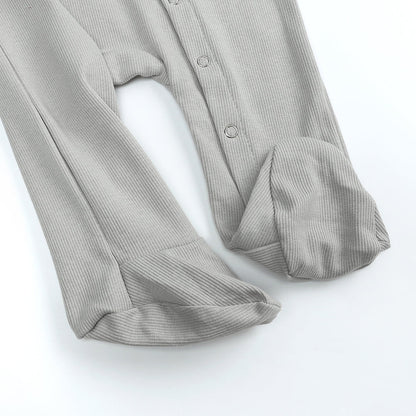 Koala Gray Ribbed Sleepsuit