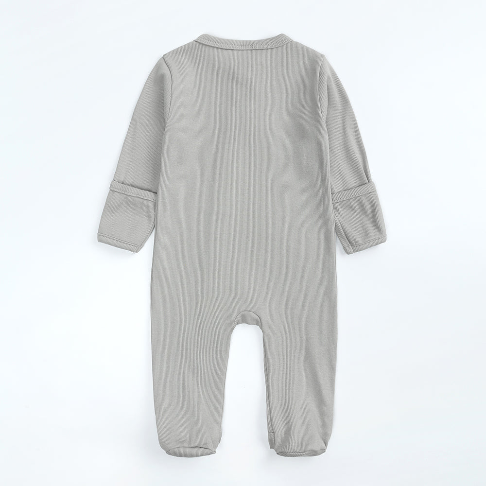 Koala Gray Ribbed Sleepsuit