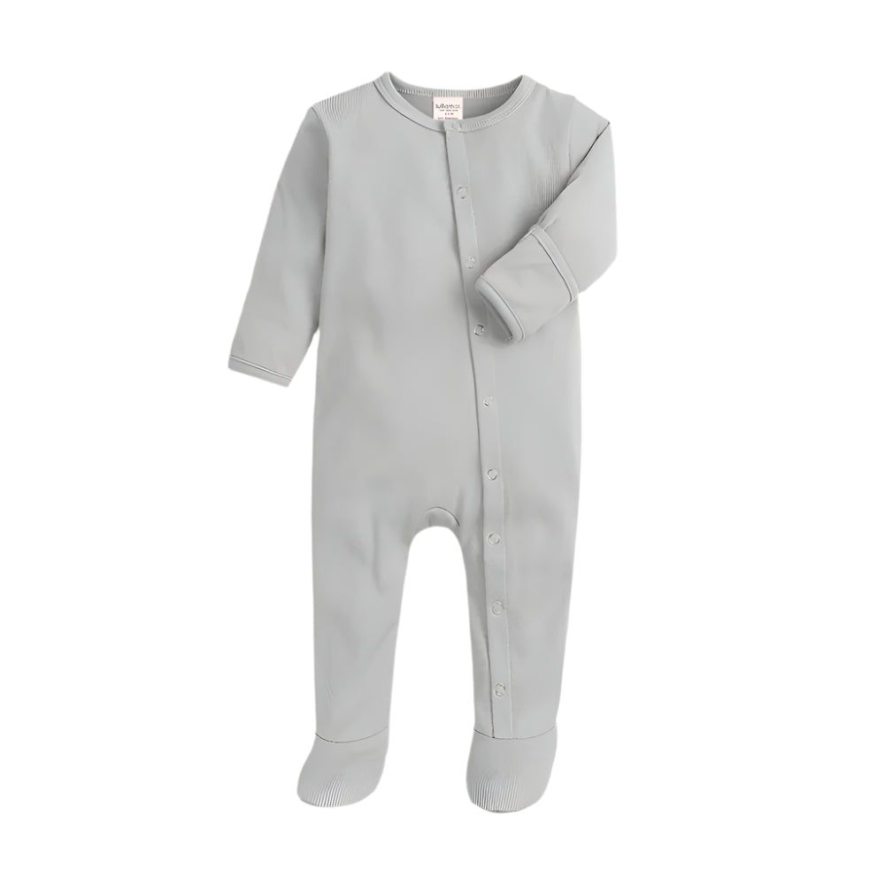 Koala Gray Ribbed Sleepsuit