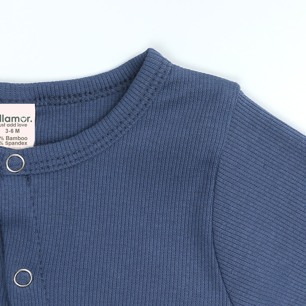 Midnight Blue Ribbed Sleepsuit