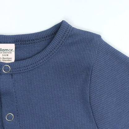 Midnight Blue Ribbed Sleepsuit