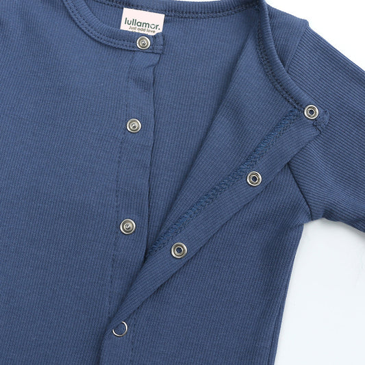 Midnight Blue Ribbed Sleepsuit