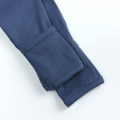 Midnight Blue Ribbed Sleepsuit