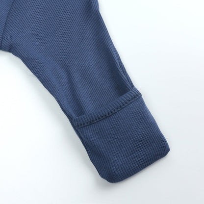 Midnight Blue Ribbed Sleepsuit