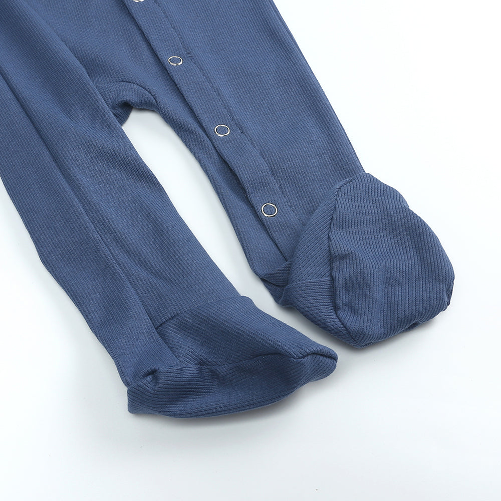 Midnight Blue Ribbed Sleepsuit