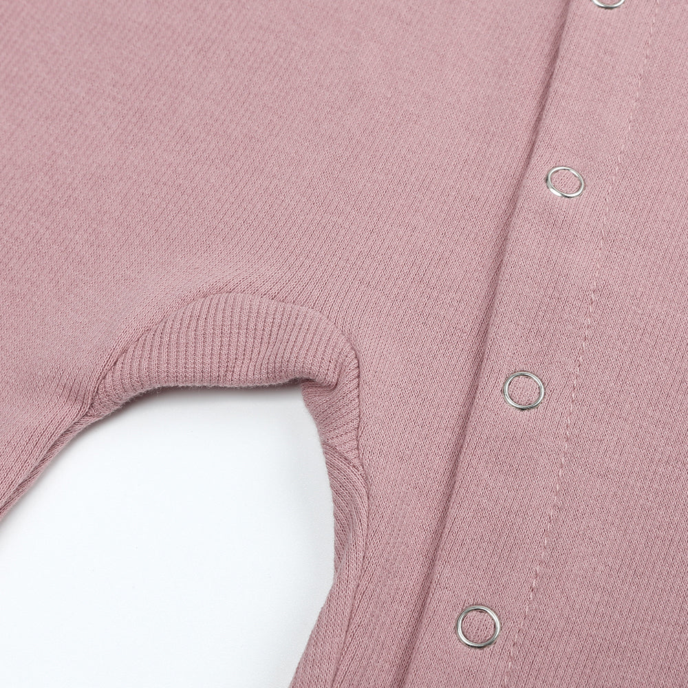 Dusty Pink Ribbed Sleepsuits