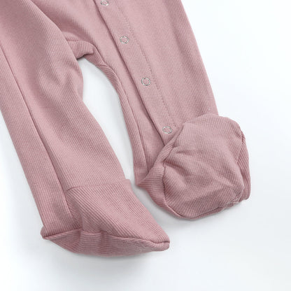 Dusty Pink Ribbed Sleepsuits