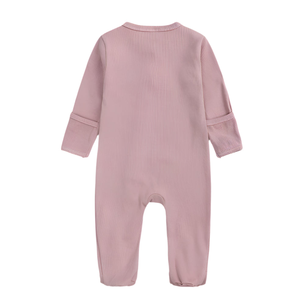Dusty Pink Ribbed Sleepsuits